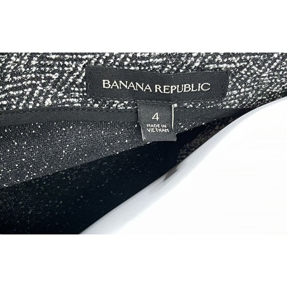 Banana Republic Black Gray Sequin Striped Tweed Sleeveless Top Size 4 - Picture 8 of 9